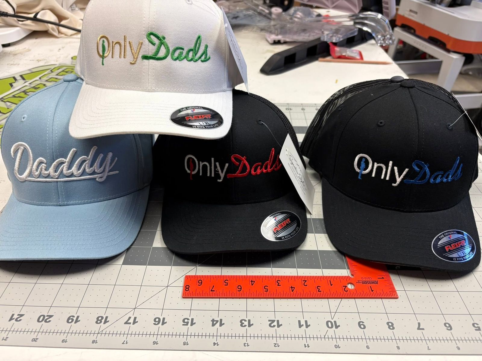 Custom embroidered FlexFit caps